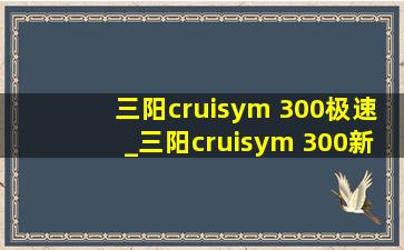 三阳cruisym 300极速_三阳cruisym 300新款